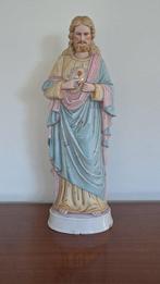 sculptuur, Jezus & het heilig hart - 43 cm - Zacht porcelein, Antiek en Kunst