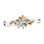 Witgouden vintage bangle met diamant 14 krt, Sieraden, Tassen en Uiterlijk, Armbanden, Ophalen of Verzenden, Nieuw