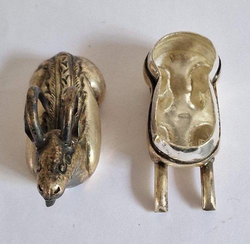 Oud-Khmer Zilver Geitenvormige medicijnhouderdoos - 50 mm, Antiek en Kunst, Antiek | Overige Antiek