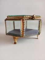 Sieradendoos - Messing, Glas - Napoleon III XIX, Antiek en Kunst