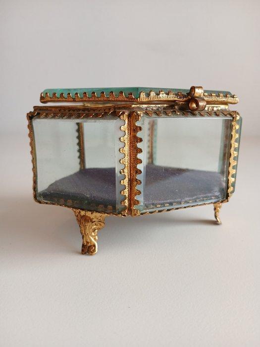 Sieradendoos - Messing, Glas - Napoleon III XIX, Antiek en Kunst, Antiek | Overige Antiek