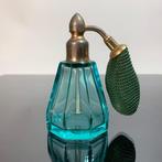 Parfumfles - Art Deco uranium glazen parfumverstuiver, Antiek en Kunst