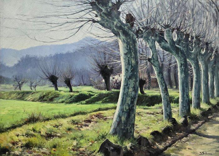 Ismael Subirana (1937) - Bajo la calma invernal, Antiek en Kunst, Kunst | Schilderijen | Klassiek