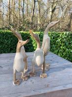 Beeld, set of 4 handmade ducks from bamboo wood - 39 cm -