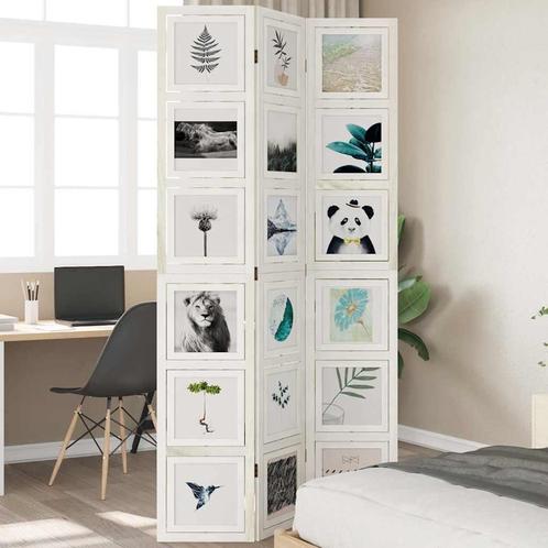 vidaXL Kamerscherm met 3 panelen massief paulowniahout wit, Huis en Inrichting, Woonaccessoires | Kamerschermen, Nieuw, Verzenden
