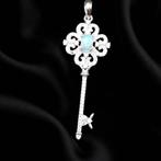 Zonder Minimumprijs - Ketting met hanger Zilver - 0.45ct., Sieraden, Tassen en Uiterlijk, Antieke sieraden