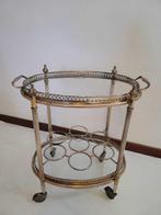 Serveerwagen - Messing, Glas - Drankwagen