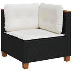 Tuinbank Rattan Zwart met Kussens - Retourdeal Tuin, Tuin en Terras, Tuinbanken, Ophalen of Verzenden, Nieuw, Rotan
