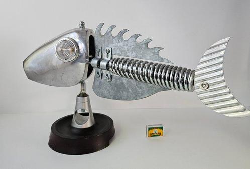 Fish Art - Rek - Verchroomd staal, Antiek en Kunst, Curiosa en Brocante