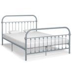 Grijs Metalen Bed 160x200 - Retourdeal - Comfortabel & Go..., Ophalen of Verzenden, 200 cm, Metaal, Grijs