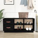 vidaXL Schoenenbank 100x34x45 cm massief grenenhout zwart, Verzenden, Nieuw