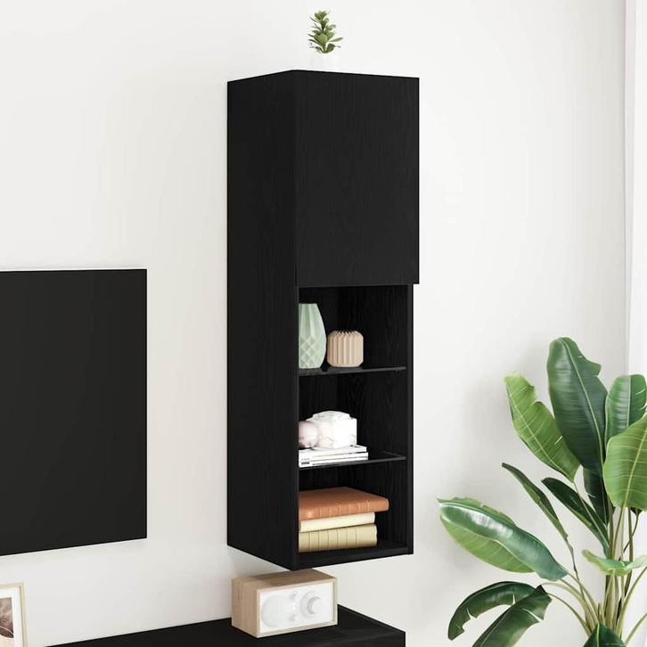 vidaXL TV-kast Zwart 30.5 x 30 x 102 cm Bewerkt hout, Huis en Inrichting, Kasten | Televisiemeubels, Nieuw, Minder dan 50 cm, Overige houtsoorten