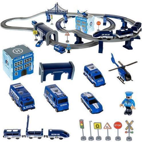 Elektrische Politie Treinset – 92-delige Speelgoed Treinbaan, Kinderen en Baby's, Speelgoed | Educatief en Creatief, Ophalen of Verzenden