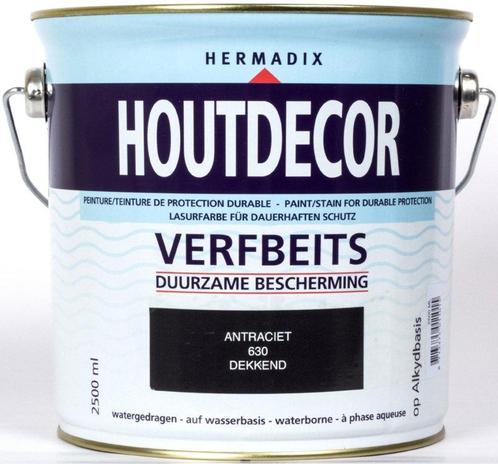 Houtdecor Verfbeits Antraciet 630 2,5 liter, Doe-het-zelf en Verbouw, Verf, Beits en Lak, Nieuw, Ophalen of Verzenden