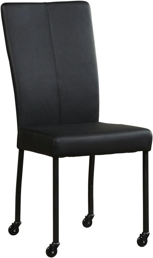 Leren eetkamerstoel - met wieltjes - Echt leer, Modern, Comf, Huis en Inrichting, Stoelen, Eén, Overige kleuren, Nieuw, Leer, Ophalen of Verzenden