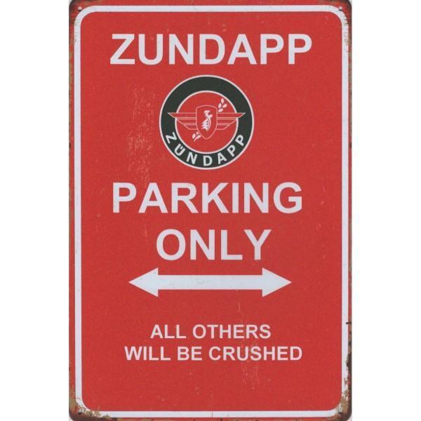 Wandbord -  Zundapp Parking Only, Huis en Inrichting, Woonaccessoires | Wanddecoraties, Nieuw, Ophalen of Verzenden