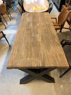 Massief recht oud eiken tafelblad 220x95, Huis en Inrichting, Tafels | Eettafels, Ophalen, Nieuw, Industrieel