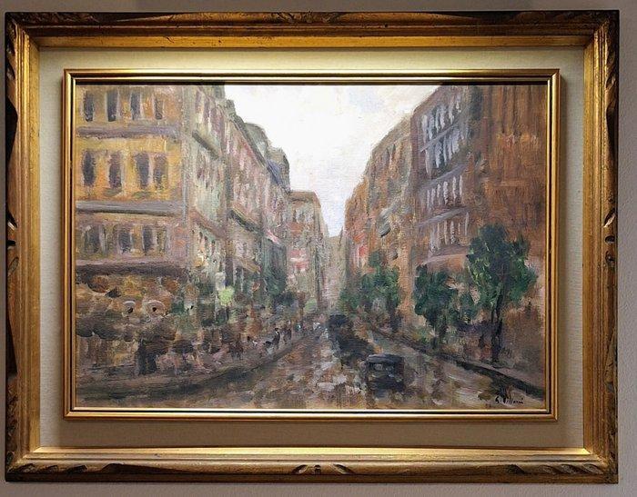 Gennaro Villani (1885-1948) - Boulevard di Parigi, Antiek en Kunst, Kunst | Schilderijen | Klassiek