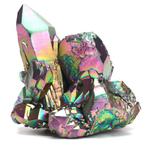 Regenboog Titanium gecoate Drusy kwarts kristallen Geode ...