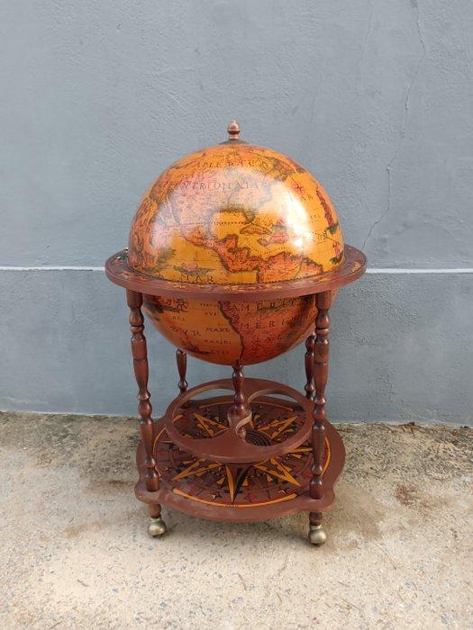 Bar - Hout, pasta - Globevormige bar, lade voor likeuren, Antiek en Kunst, Antiek | Meubels | Tafels