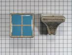 Knop vierkant 27 mm oud zilver + azuurblauw emaille, Doe-het-zelf en Verbouw, Ophalen of Verzenden, Nieuw