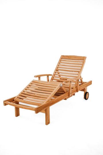 Ligstoel | Teak Ligbed | 200x62x95 beschikbaar voor biedingen