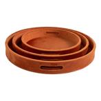 Dienbladen rond fluweel terra oranje dia 30, 38, 45 cm (set, Huis en Inrichting, Woonaccessoires | Overige, Verzenden, Nieuw
