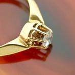 Gouden solitair ring met diamant 0,12 ct. (verlovingsring), Sieraden, Tassen en Uiterlijk, Ringen, Gebruikt, Overige kleuren, Ophalen of Verzenden