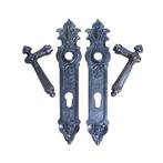 Set deurbeslag: 2 handgrepen Histor + 2 beschermende platen, Doe-het-zelf en Verbouw, Hang- en Sluitwerk, Ophalen of Verzenden