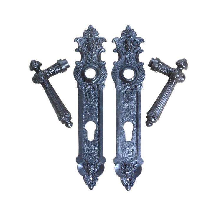 Set deurbeslag: 2 handgrepen Histor + 2 beschermende platen, Doe-het-zelf en Verbouw, Hang- en Sluitwerk, Ophalen of Verzenden