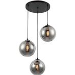 Hanglamp Smoke Glas 3-Licht, Huis en Inrichting, Lampen | Overige, Nieuw, Verzenden