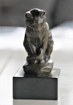 Beeld, sitting cat - 16 cm - brons marmer, Antiek en Kunst