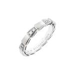 18 Krt. witgouden ring met diamant 0,14 ct. | BVLGARI, Sieraden, Tassen en Uiterlijk, Ringen, 18 tot 19, Gebruikt, Overige kleuren