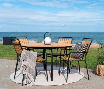 30% korting | Tuintafel rond bruin | Kunststof blad Ø130 cm beschikbaar voor biedingen