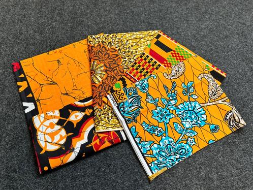 4 Fat quarters - Oranje Quiltstoffen / Patchwork stoffen - A, Hobby en Vrije tijd, Stoffen en Lappen, Nieuw, Ophalen of Verzenden