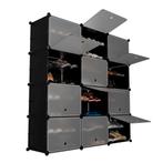 Schoenenkast / Schoenenrek - 126 x 127 x 31 cm - Zwart, Huis en Inrichting, Verzenden, Nieuw