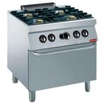 Fornuis 4 Vuren 5,5 Kw, Gas Oven GN 2/1, Ophalen of Verzenden, Nieuw in verpakking
