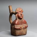 Moche, Peru Terracotta Huaco met Ai Apaec. 200-400 n.Chr.,