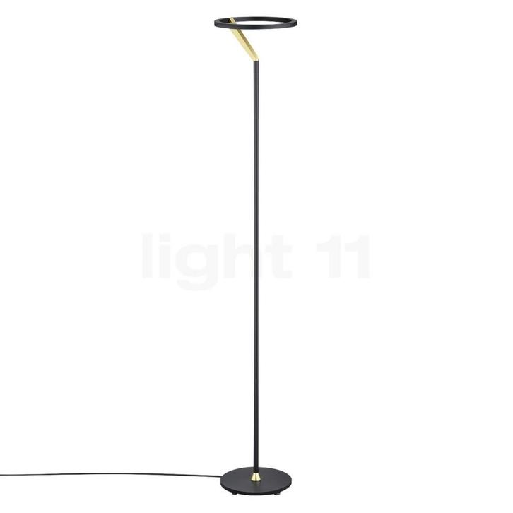 Helestra Elara Vloerlamp LED, zwart/goud (Staande lampen), Huis en Inrichting, Lampen | Vloerlampen, Nieuw, Verzenden