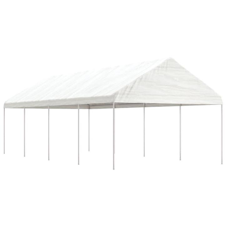 vidaXL Prieel met dak 8,92x4,08x3,22 m polyetheen wit, Tuin en Terras, Partytenten, Nieuw, Verzenden