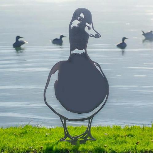 Tuindecoratie metalen  eend 50 cm, Tuin en Terras, Tuinwanddecoratie, Verzenden