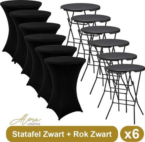 6x Zwarte Statafel + Zwarte Statafelrok x 6 – ø80 cm x 11, Kinderen en Baby's, Speelgoed | Actiefiguren, Nieuw, Ophalen of Verzenden