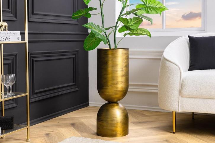 Moderne vaas ZANDLOPER XL 70cm messing ijzer handgemaakt, Huis en Inrichting, Woonaccessoires | Vazen, Ophalen of Verzenden