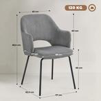Eetkamerstoel, Corduroy Bekleding, Schaalvorm, Metalen Poten, Huis en Inrichting, Stoelen, Verzenden, Nieuw
