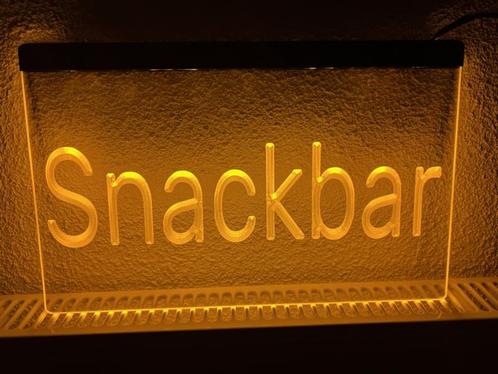 Snackbar neon bord lamp LED  verlichting reclame lichtbak, Verzamelen, Merken en Reclamevoorwerpen, Nieuw, Verzenden
