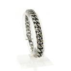 Zilveren gourmetschakel armband (Schakelarmband), Ophalen of Verzenden, Gebruikt, Overige kleuren, Zilver