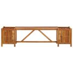 Tuinbank met 2 bloembakken 150x30x40 cm massief acaciahout, Verzenden, Nieuw