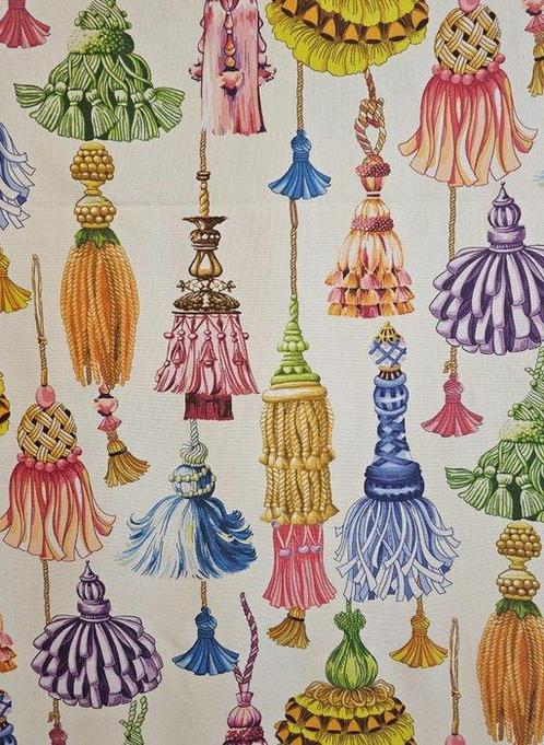 Geen minimale prijs! Origineel stoffen met gekleurde franjes, Antiek en Kunst, Antiek | Kleden en Textiel