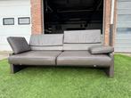 Bank Jori taupe leer design bankstel verstelbaar sofa zetel, Zo goed als nieuw, Tweepersoons, Rechte bank, Leer