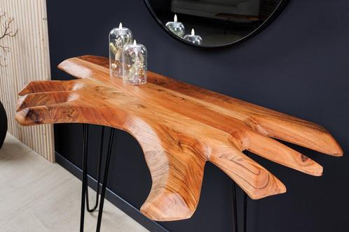 Massief houten consoletafel WILD 105 cm natuurlijke acacia, Huis en Inrichting, Tafels | Sidetables, Ophalen of Verzenden